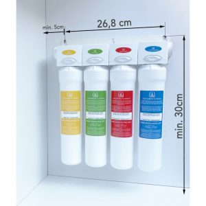 Celoten komplet 3-smerna kuhinjska armatura s tušem+4-stopenjski filtrirni sistem