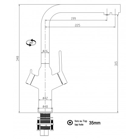 Kuhinjska armatura 3v1 za pod pultni filter - Slika 3