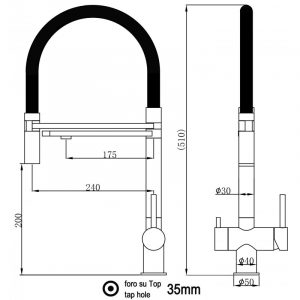 Trosmerna kuhinjska armatura 3v1 Inox - Slika 3