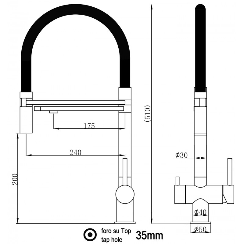 Trosmerna kuhinjska armatura 3v1 Inox - Slika 3