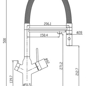 Kuhinjska armatura – 3v1 za pod pultni filter - Slika 4