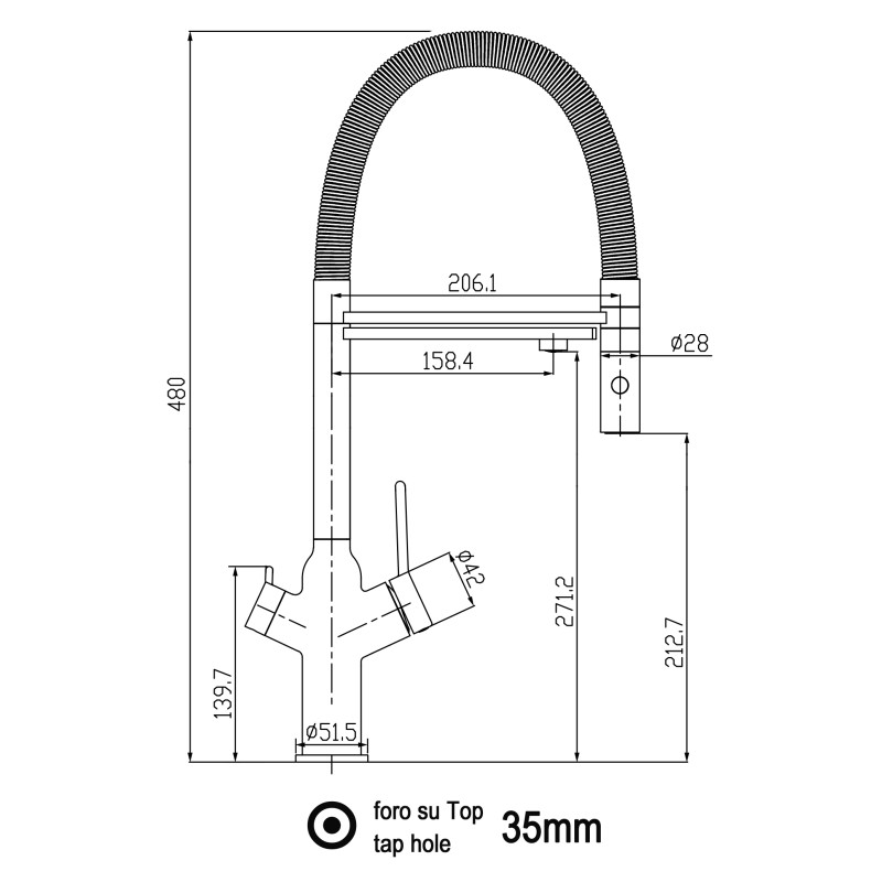 Kuhinjska armatura – 3v1 za pod pultni filter - Slika 3