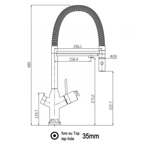 Kuhinjska armatura – 3v1 za pod pultni filter - Slika 3