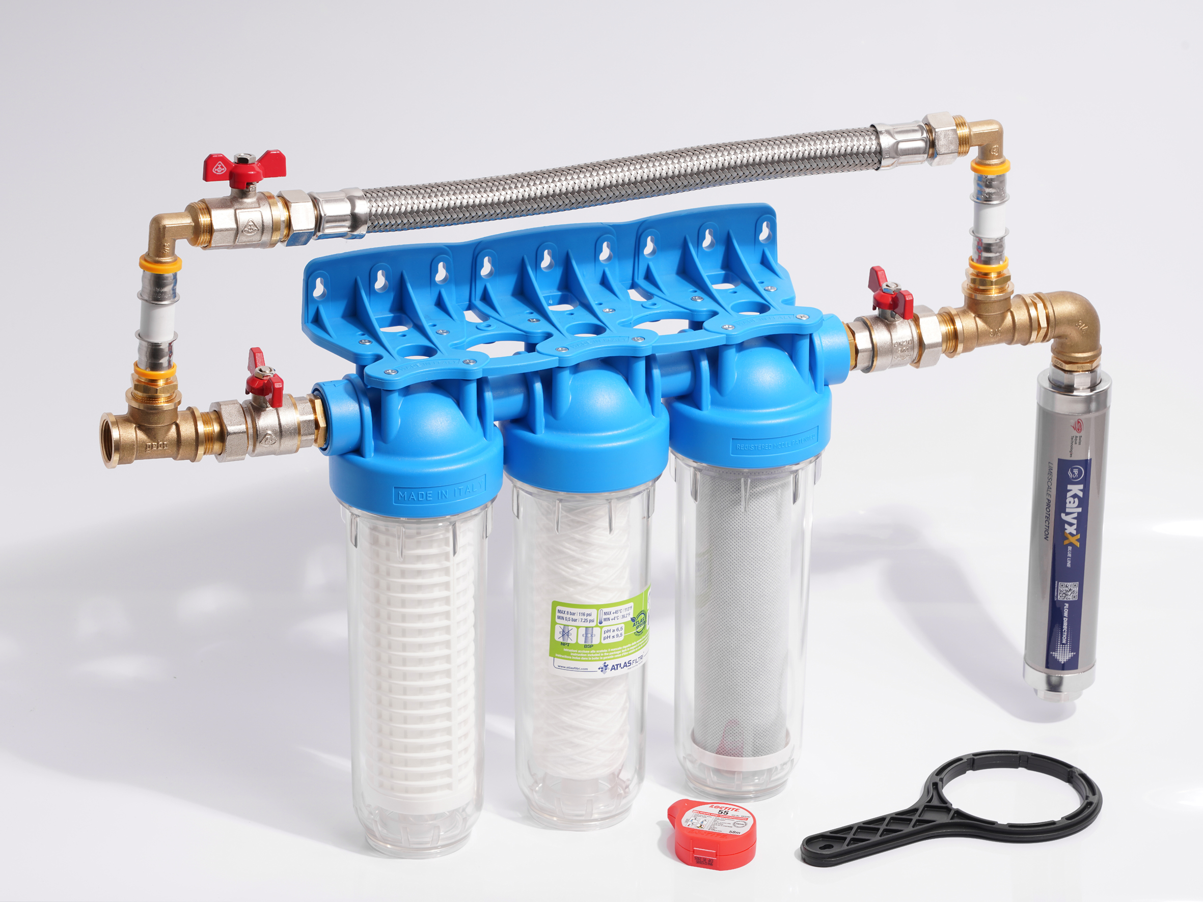 Trostruki kučni vodeni filter ATLAS – TRIO DP 1” BX – SX v obhodnem vodu z IPS Kalixx Blue - Slika 2