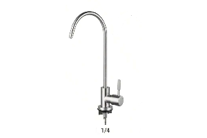 Samostojna slavina Inox v srebrni barvi za podpultne sisteme filtracije 1/4”