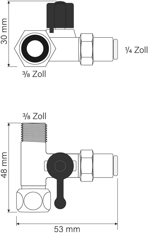Kromirani T-komad 3/8″–3/8″–1/4″ s ventilom - Slika 4