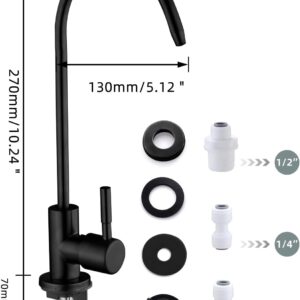 Samostojna slavina Inox za podpultne sisteme filtracije 1/4” - Slika 2